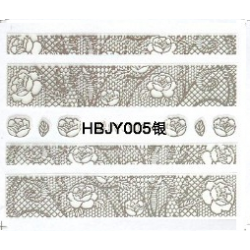 Стикер за Нокти Дантела Сребърен HBJY005